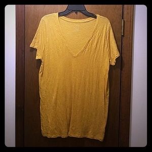 Mustard Yellow V neck Tee